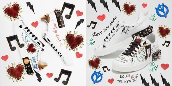 ドルチェ＆ガッバーナ17年秋冬新作シューズ - 手書き風プリントやスタッズの遊び心あるデザイン