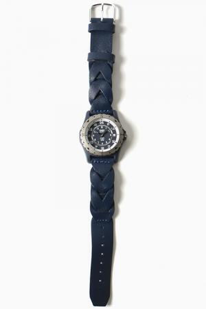 シップス×タイメックスのコラボウォッチ、編み込みレザーストラップの「サファリ」をネイビーに