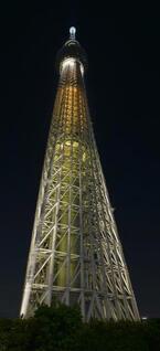 東京スカイツリーの新ライティング「幟(のぼり)」3つの幟が東京の夜空に揚がる