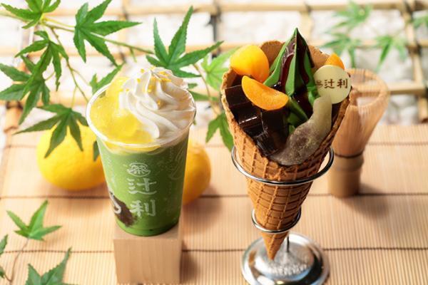 辻利 銀座店から、夏季限定のあんみつ風パルフェ＆ゆずジュレを添えた抹茶スムージー