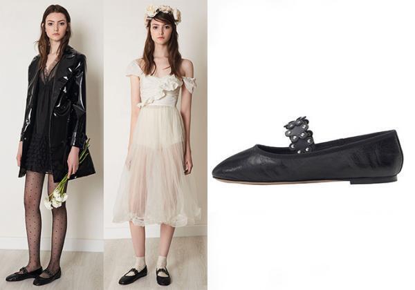 レッド ヴァレンティノから”フラワーパネルストラップ”付きバレリーナシューズ登場