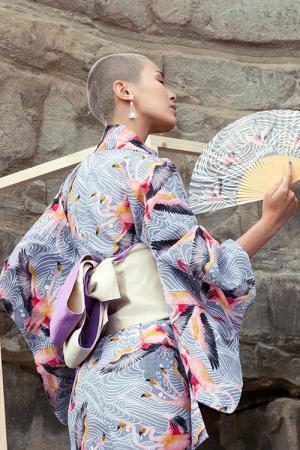 パメオ ポーズから初の浴衣、“三頭”のフラミンゴ柄＆70年代風レオパード柄 - 帯もセットに