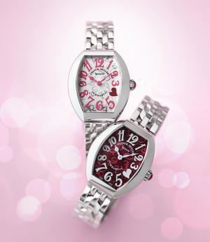 フランク ミュラー「ハートモチーフ」の限定ウォッチ - 4時の位置にハート、ピンク＆レッドのカラー
