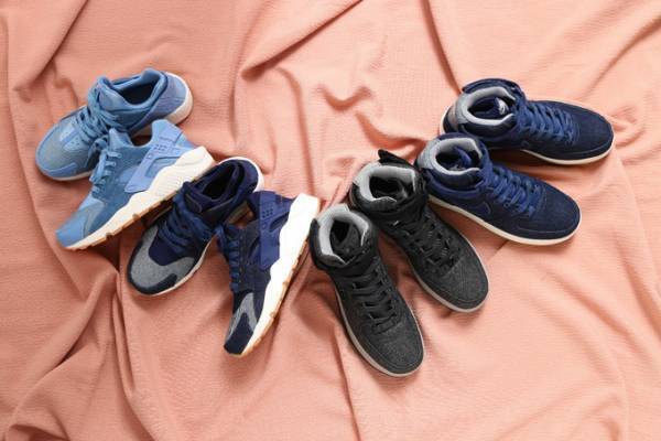 ナイキ、デニムベースのスニーカー「エアフォース ワン」「エア ハラチ」をアトモス限定で発売