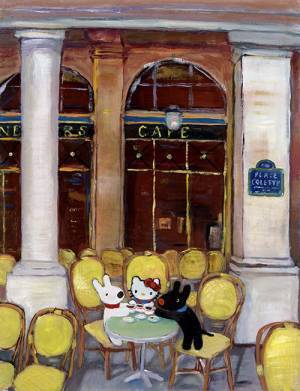 ハローキティ×リサとガスパール、両作者が共同で油絵を制作 - コラボ商品化へ