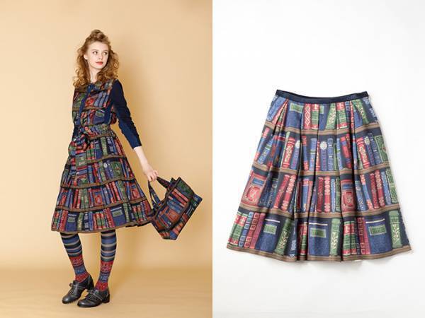 ジェーンマープル”本棚”モチーフのワンピース＆ブラウス発売