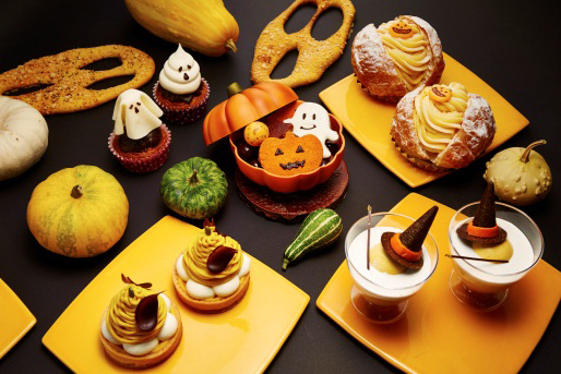 ザ・リッツ・カールトン大阪のハロウィンスイーツ、おばけクッキー入りのカボチャ型チョコボックスなど