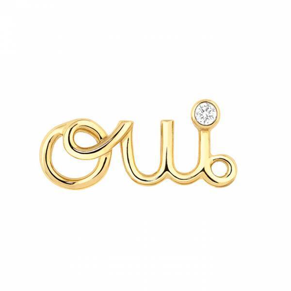 ディオールのファイン ジュエリー「Oui」新作シングルピアス、ゴールドで綴る“イエス”のメッセージ