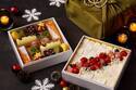 リーガロイヤルホテル京都、“風呂敷”で包まれた和風クリスマスケーキ - ショートケーキをお重に
