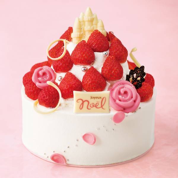 銀のぶどう、「美女と野獣」をテーマにしたバラ＆苺のクリスマスケーキ