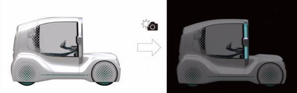 アンリアレイジ×トヨタ車体「ワンダー・カプセル・コンセプト」キューブ柄反射シートのカプセル型乗り物