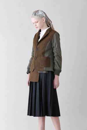 スナオクワハラ 17年秋冬の新作、職人が1枚ずつプリントしたスカートや上質ウールのワンピース