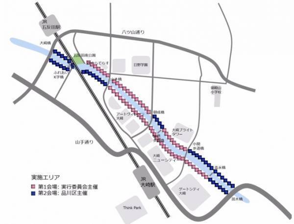 「目黒川みんなのイルミネーション2017」開催、42万個以上のLEDで"冬の桜"演出