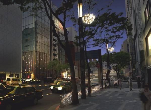 ギンザ・イルミネーション 2017、昼夜輝く「光の花かご」銀座の沿道をエレガントに彩る