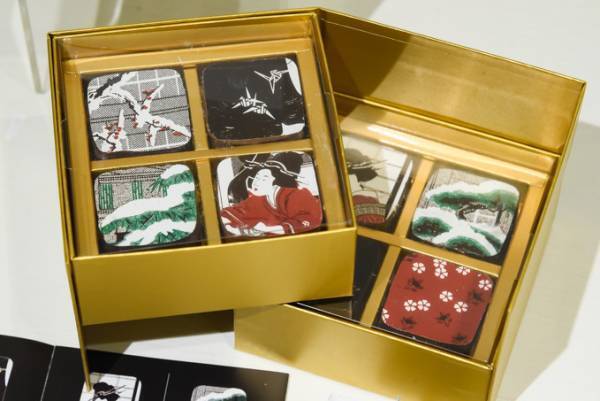 日本橋三越本店のバレンタイン、喜多川歌麿『深川の雪』の浮世絵がショコラに