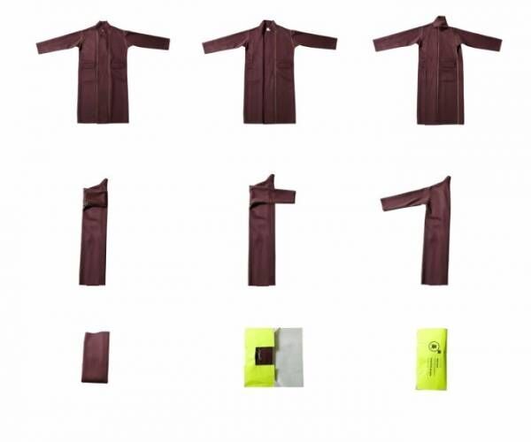 ビューティフルピープルの”畳める”コート、和服のような直線的シルエット&amp;リバーシブルも