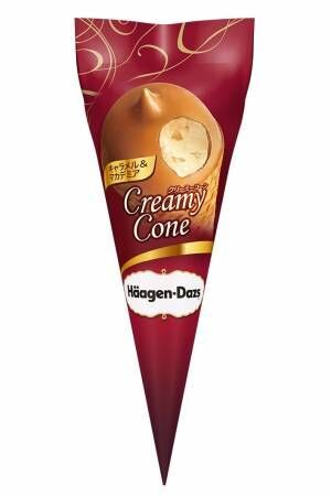 ハーゲンダッツ、国内初コーンタイプのアイスクリーム「クリーミーコーン キャラメル＆マカデミア」