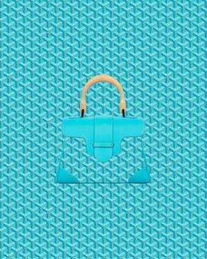 ゴヤールディン・キャンバスを使用した限定色バッグ - 空のようなターコイズブルーのトートやクラッチ