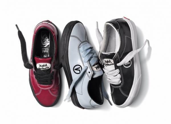 X-girl×VANS×メイドミーのコラボスニーカー、レザーアッパーに厚底ソール＆太めシューレース
