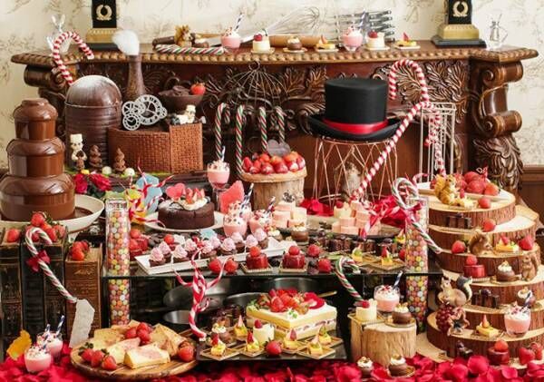 「バレンタインデザートブッフェ」チョコ工場を表現した苺＆チョコスイーツ、八事サーウィンストンホテルで