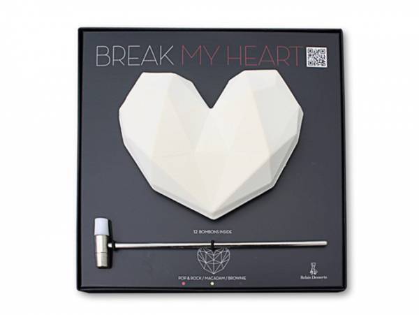 ブボ バルセロナの真っ白なハート型ショコラが表参道限定で発売 - ハンマーで割ると中からボンボンが