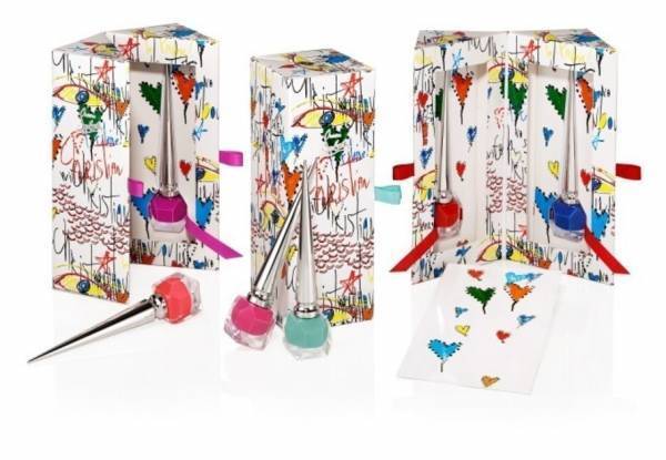 クリスチャン ルブタンのネイルセット「ルビタグネイルコレクション」2色を手書き風のアートなボックスに