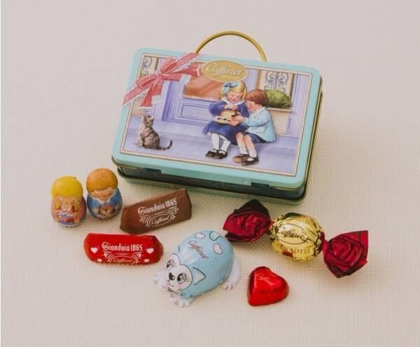 伊老舗チョコ「カファレル」のバレンタイン、バッグ型の缶に動物モチーフ＆ハートのチョコ