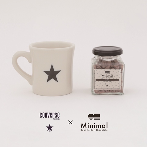 コンバース トウキョウ×ビーントゥーバー 専門店ミニマル、星のマグカップとホットチョコがセットに