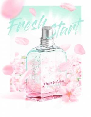 ロクシタンより、フランス産の桜を使用したフレッシュな甘い香りのオードトワレが登場