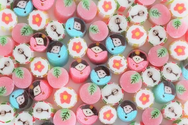 パパブブレから“ひなまつりキャンディ” - お内裏様＆お雛様、桃の花やぼんぼり柄のデザイン