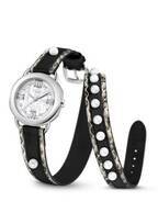 フェンディの時計「セレリア」新作、パール風スタッズを飾ったブラック×スネークのダブルストラップ