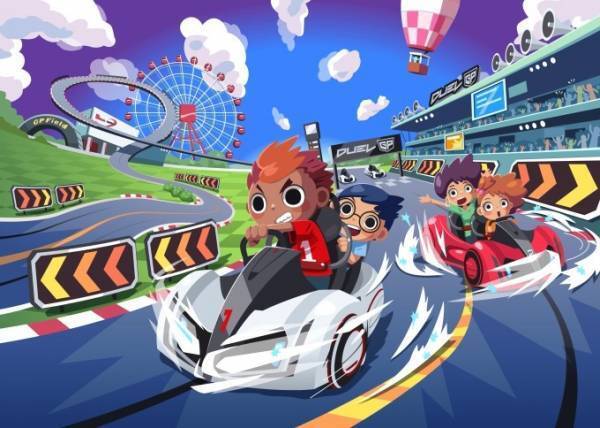 世界初2人乗りバトルコースター「DUEL GP」三重・鈴鹿サーキット内の遊園地モートピアに