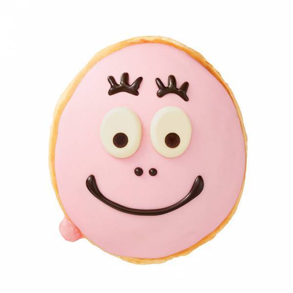 クリスピー・クリーム・ドーナツ×バーバパパ - ストロベリーチョコで作ったピンクの顔のドーナツ