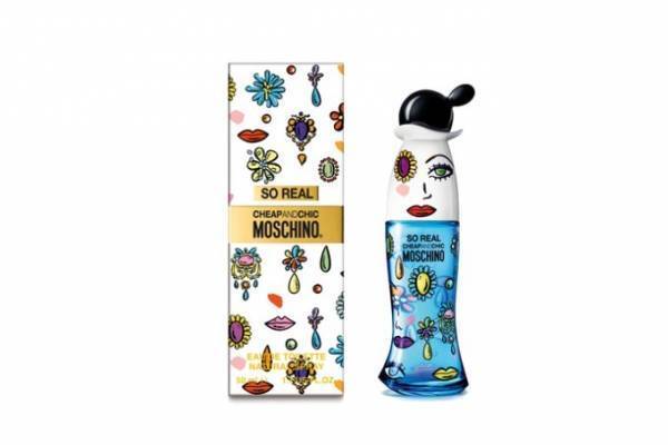 モスキーノ チープ＆シックの新フレグランス、宝石柄の青いドレスのボトル×オリエンタルな香り