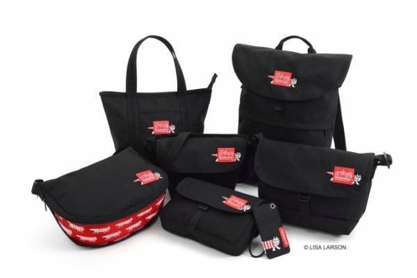 マンハッタン ポーテージ×リサ・ラーソン、しましま猫を刺繍したメッセンジャーバッグやトート