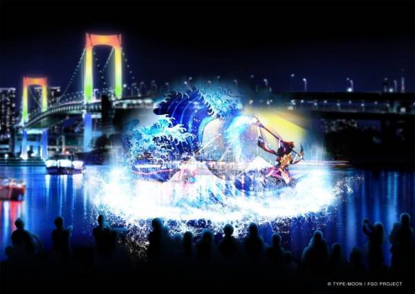 「水辺を彩る江戸祭」お台場で、葛飾北斎がテーマのウォータープロジェクションマッピング