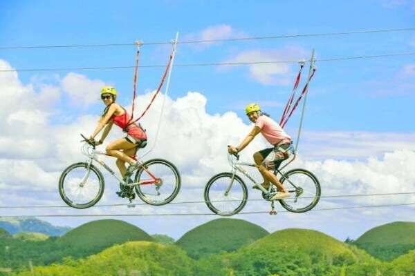 仏発「エクストリーム アベンチャーズ 」日本初上陸、空中自転車綱渡りなどのアクティビティ施設