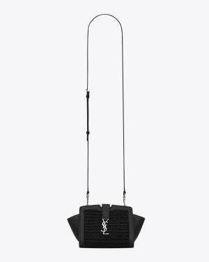 サンローランの日本限定バッグ、YSLロゴが光る夏素材の編地×レザーのハンドバッグやトート