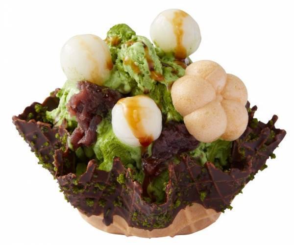 コールドストーンから抹茶アイスを使った和の新作 - 黒蜜や白玉、練乳を組み合わせて