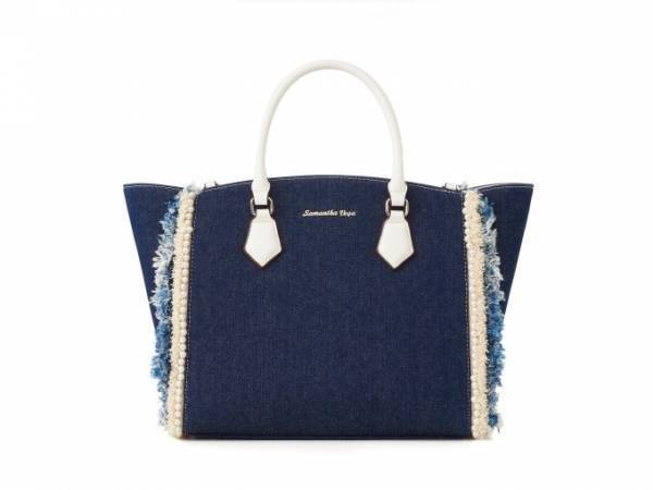 サマンサタバサの新作デニムアイテム - パールを並べたデニムトートやスヌーピーを描いたバッグなど