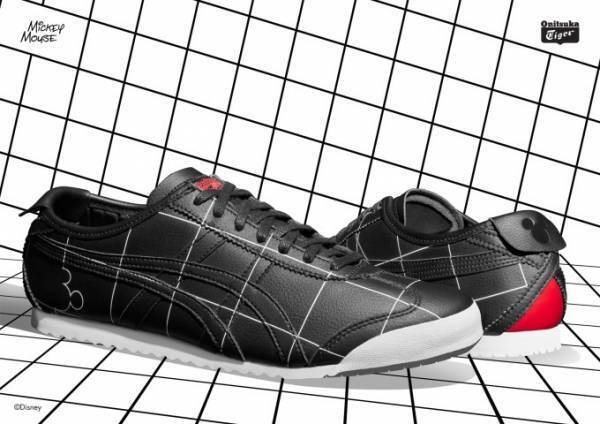 オニツカタイガー、ミッキーのシルエットやミニーマウスのポルカドットをデザインしたコラボスニーカー