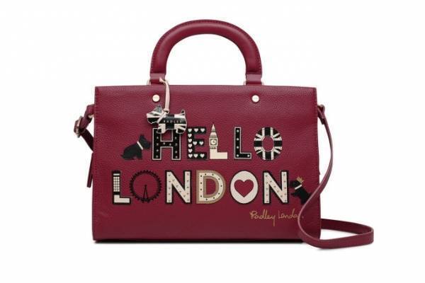 ラドリ― ロンドンのロイヤルウェディングを祝したレザーバッグやトート、王冠被ったテリアの姿も