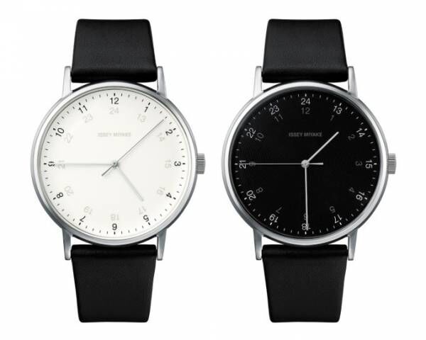 イッセイ ミヤケ ウオッチの新作腕時計「 f エフ」白と黒、2種の文字盤に24時間表示のインデックス