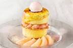 パリパリ＆もちもちW食感「桃とココナッツのクレームブリュレパンケーキ」旬のピーチをサンド