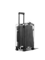 オフ-ホワイト×リモワのスーツケース、スケルトンボディに付け替え可能なブラック&オレンジホイール