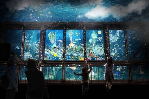 名古屋テレビ塔展望台×ネイキッドの夜景イベント、&quot;天空の水中都市&quot;をカラフルな魚たちと探検