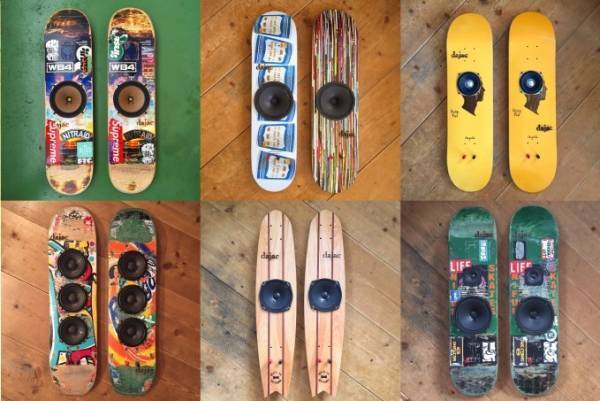 スケートボードスピーカー「ダジャック」目黒で発売、USEDデッキ×ヴィンテージスピーカー