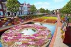 世界最長約110m「花の大運河」長崎・ハウステンボスに出現、虹色の散歩道や巨大リースも