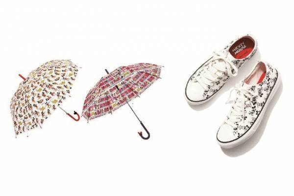 ニコアンドから"ミッキーマウス"のスニーカーやビニール傘、レトロなコミック柄など