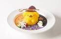 「ポムポムプリンカフェ」秋のハロウィンメニュー、魔法使いプリンのシチューや黒猫マフィンのパスタ